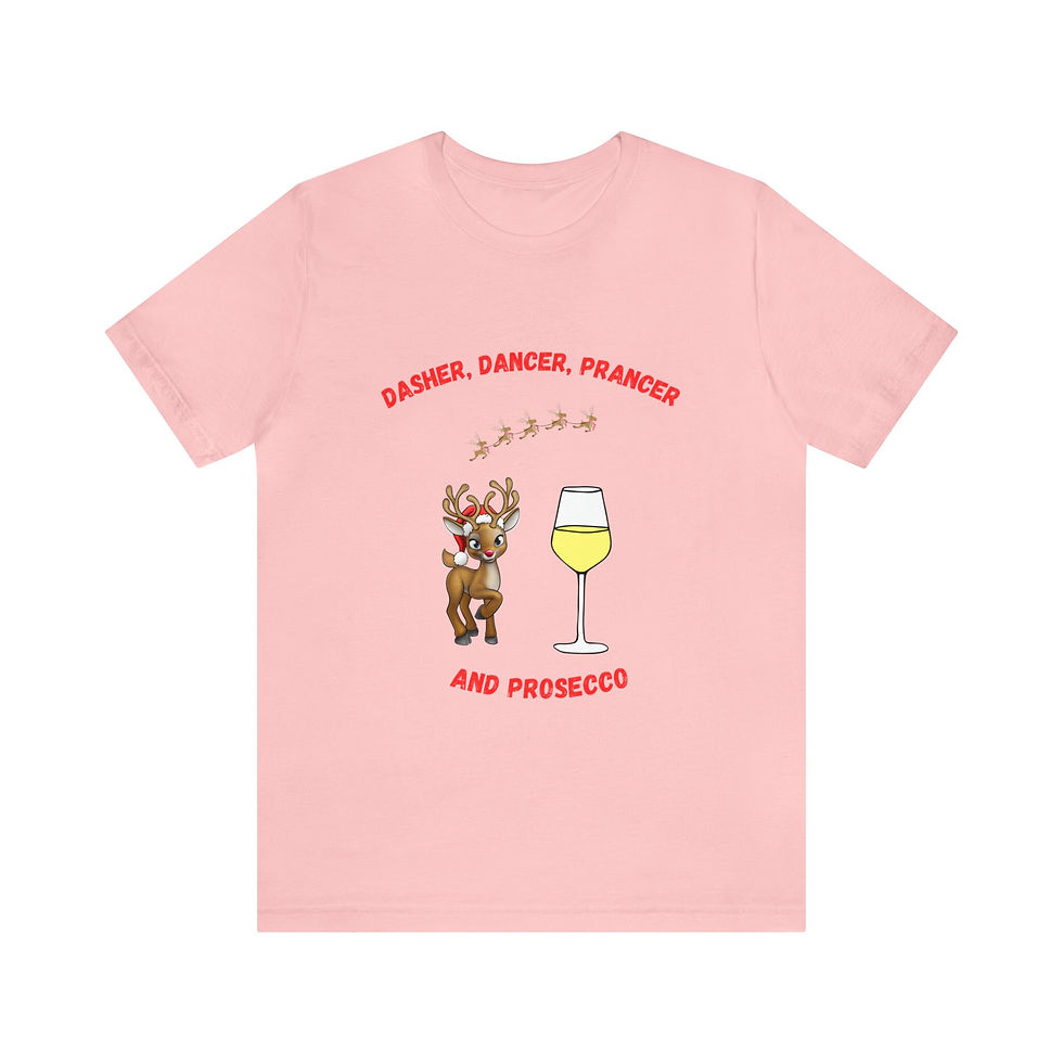 Thumbnail: Dasher Dancer Prancer and Prosecco, Christmas shirt, cute holiday graphic, Sheep
