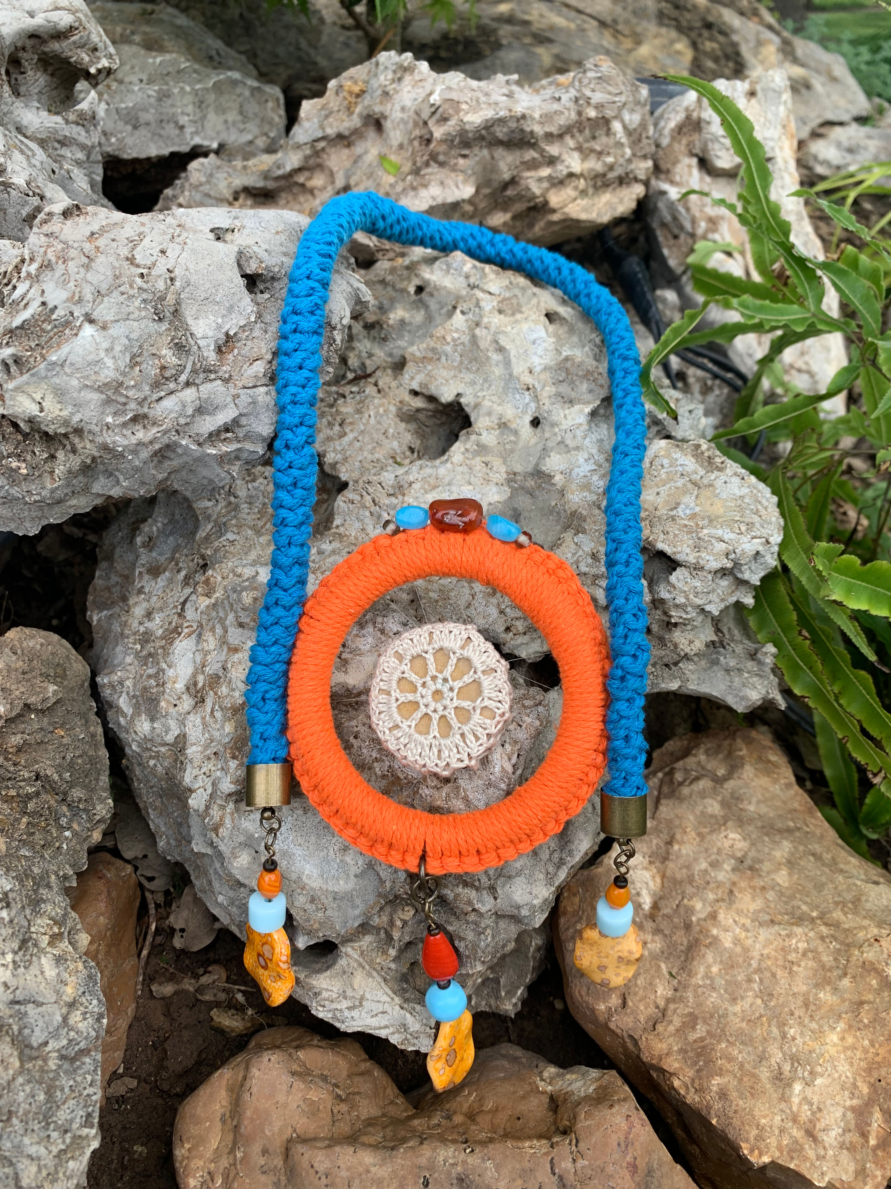 Boho Wood Slice Pendant