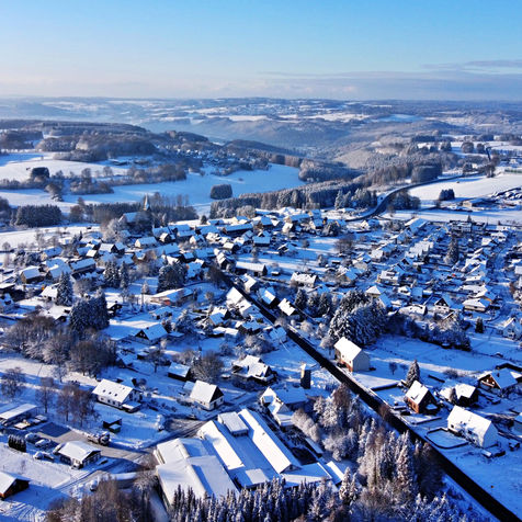 Kirburg, Westerwald, Ortsgemeinde, Landschaft, Luftaufnahme, Winter