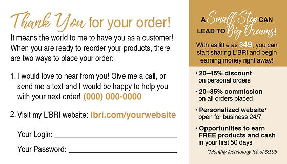 L'BRI Reorder Cards