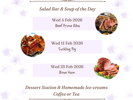 February 2026 Carvery Buffet Lunch Menu
