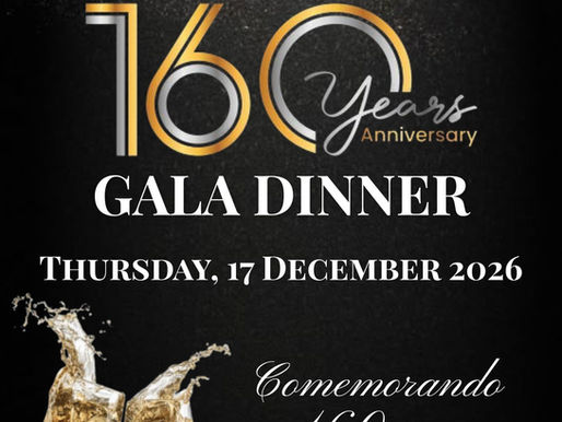 160 Year Anniversary Gala Dinner Save the Date
