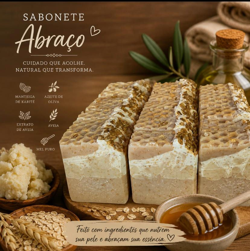 Sabonete Abraço da nossa saboaria artesanal e cosméticos naturais.