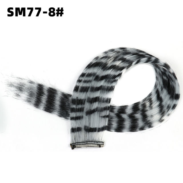 Thumbnail: Synthetic Feather Hair Extension Piece One card leopard Print Wig