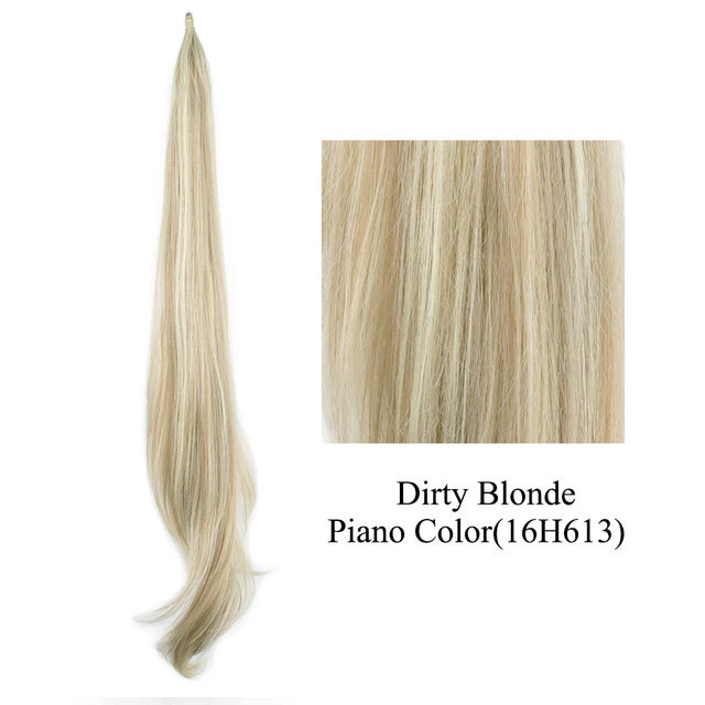 Thumbnail: Soowee Long Layered Ponytail Synthetic Hair Extension Blonde Pony Tail