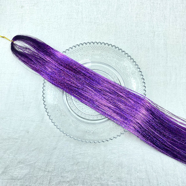 Thumbnail: My diva Shiny Hair Tinsel Rainbow Silk Hair Extensions Dazzles Women