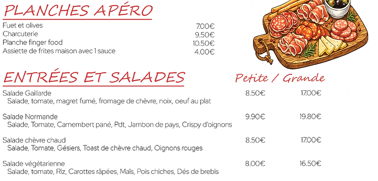 carte restaurant le mayne
