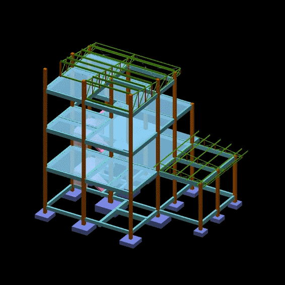 Animação 3D da estrutura