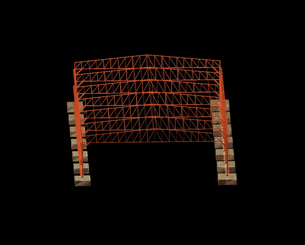 animação 3D da estrutura
