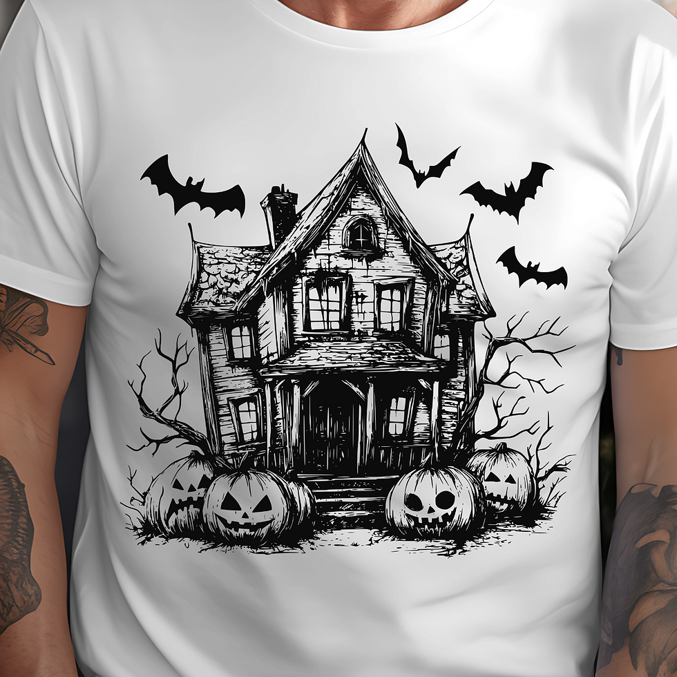Men's Halloween House Graphic T-Shirt