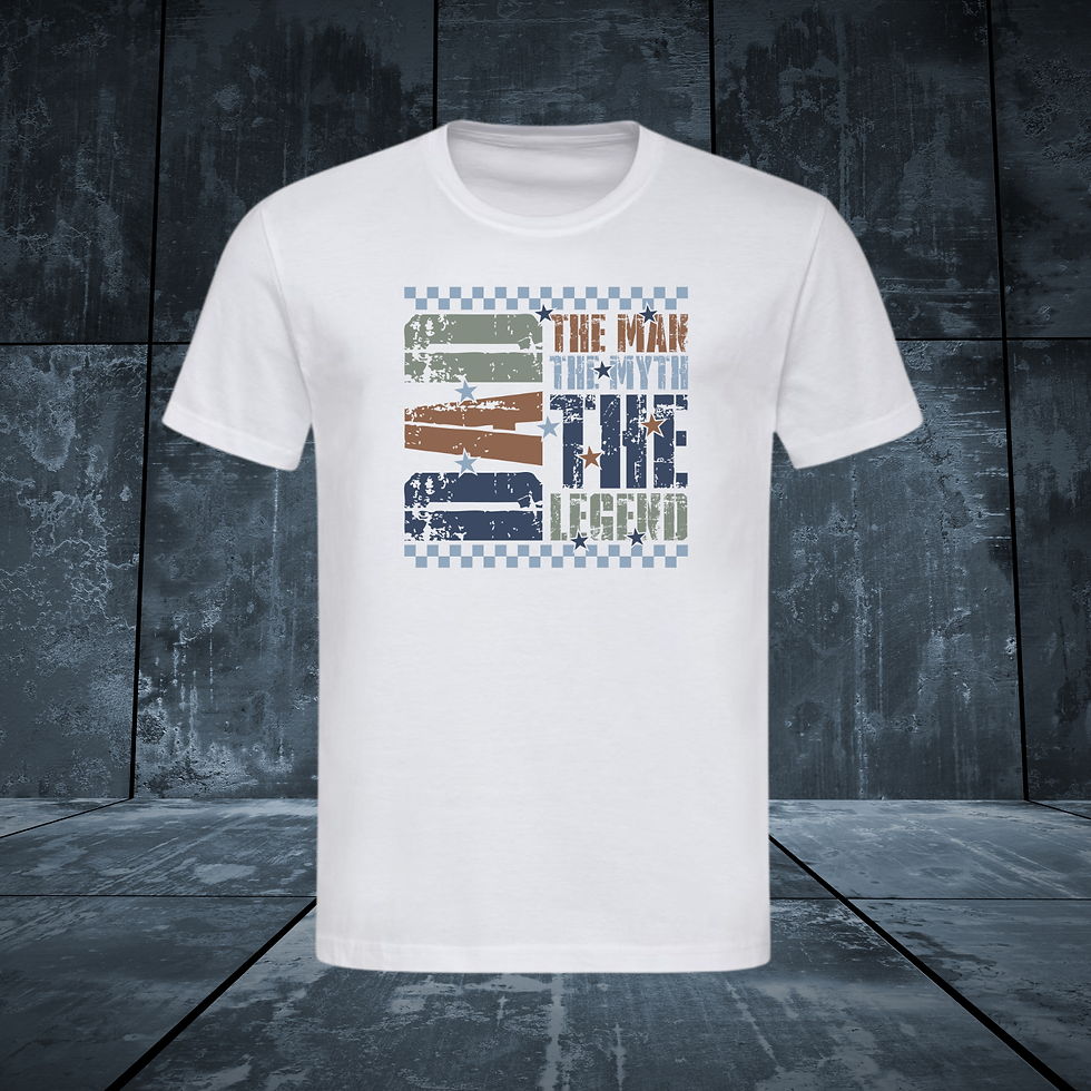 Thumbnail: Dad Husband Hero Legend men's t-shirt with bold typography across chest front view