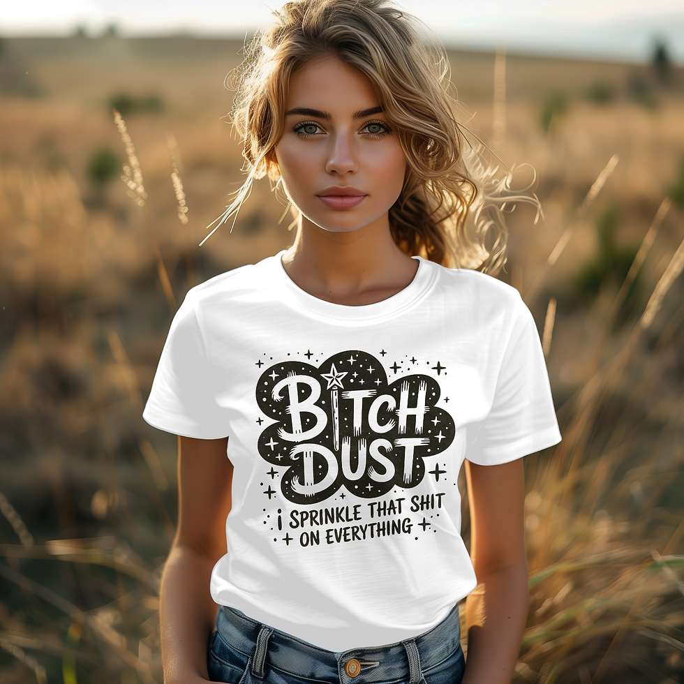 Women's white t-shirt with a cute Witch Dust Halloween design