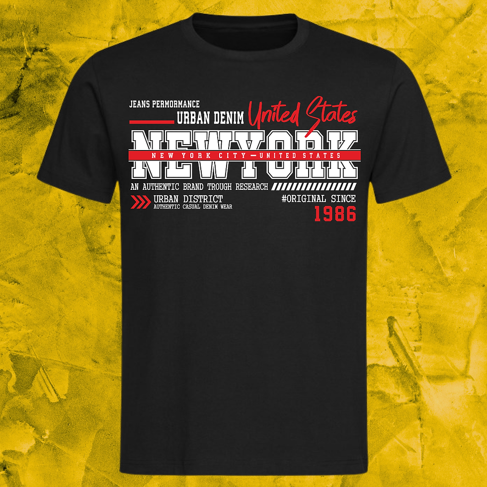 Thumbnail: New York 1986 men's t-shirt with bold typography across chest front view