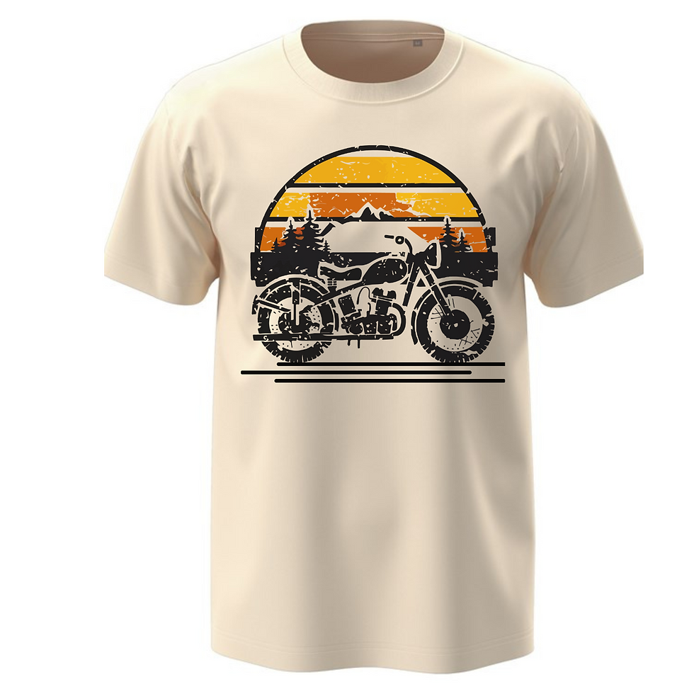 Thumbnail: Men's natural  Motorbike Mountain Graphic T-Shirt