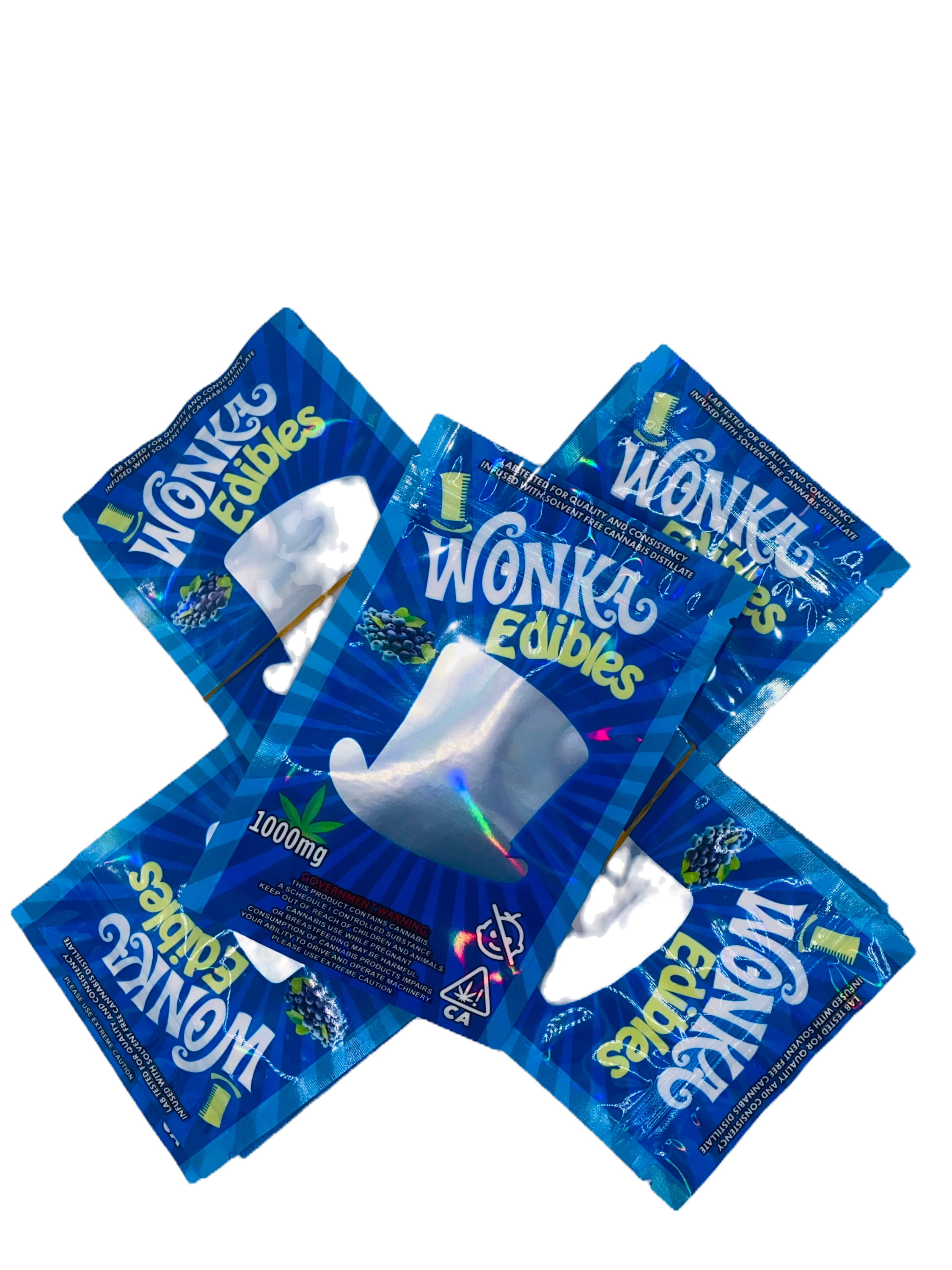 Wonka Edibles Empty Mylar Bag Packagi