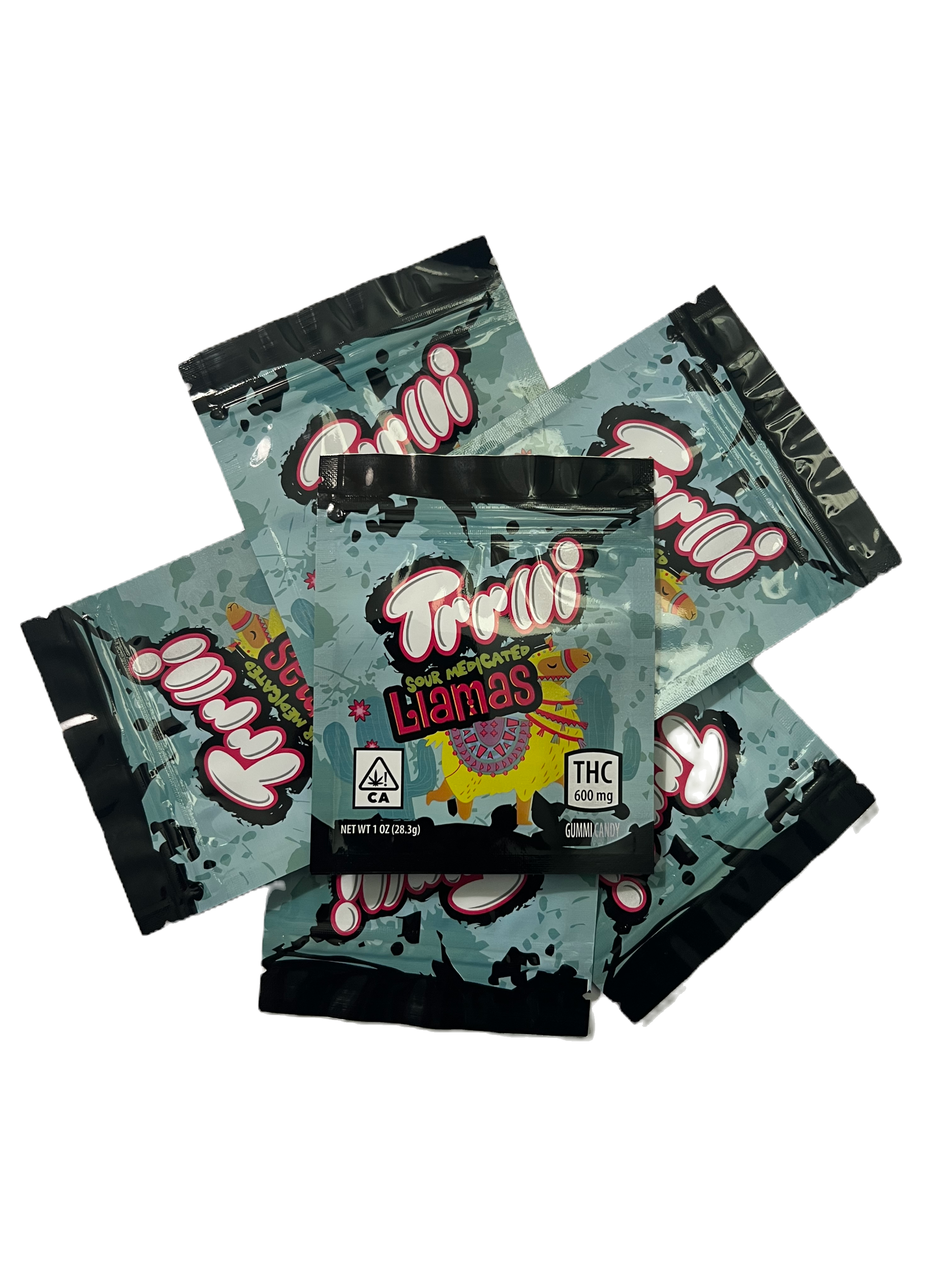 Trrlli Empty Edible Gummy Mylar Bag Packaging 50 Pieces