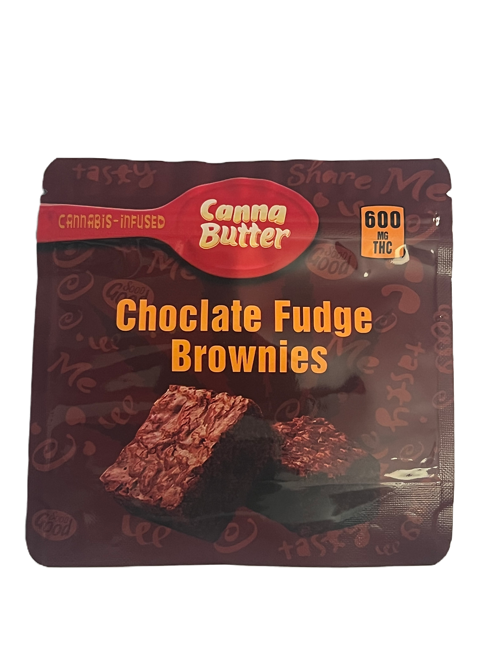 Thumbnail: Canna Butter Chocolate Fudge Brownies Empty Mylar Packaging 600mg