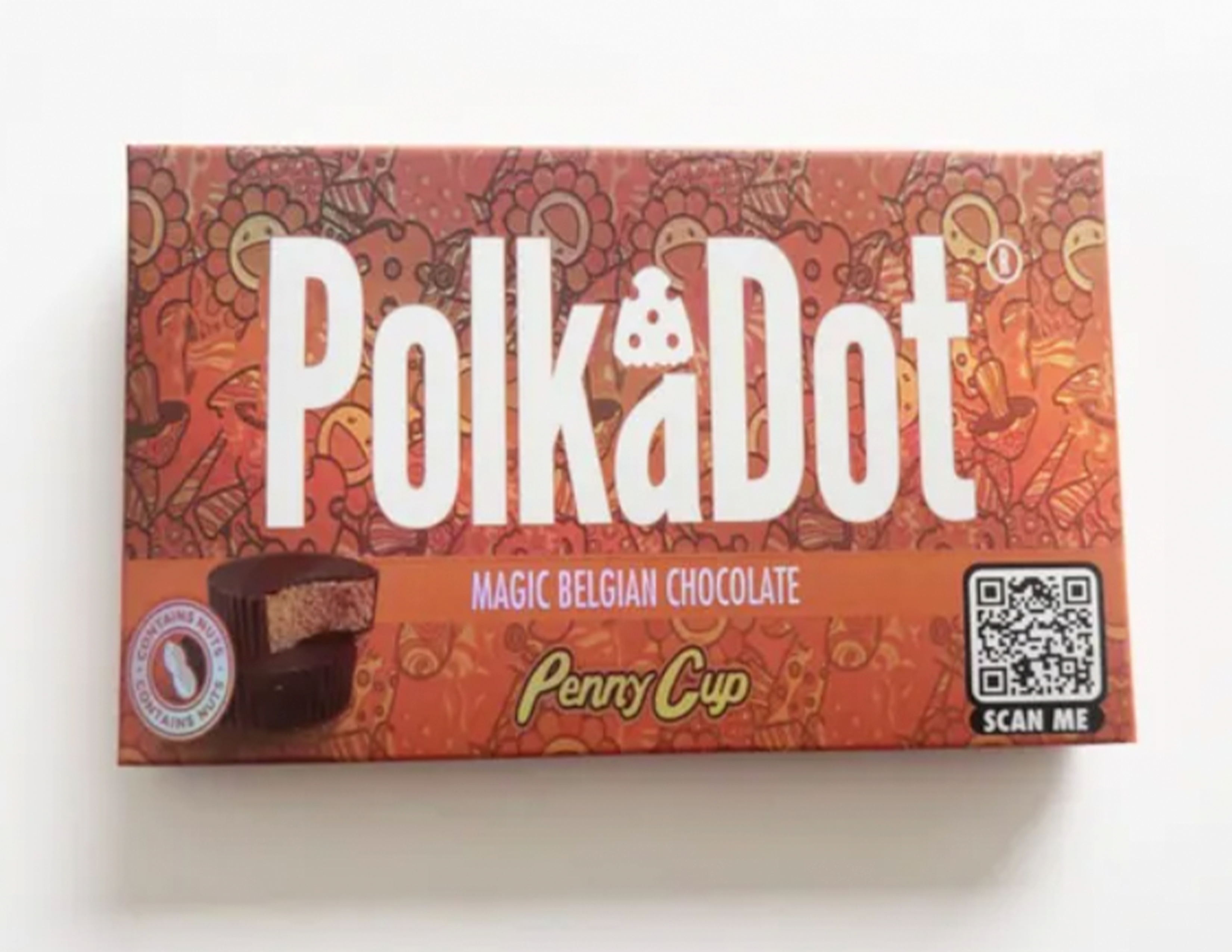 Polk A Dot Box Mushroom Packaging Penny Cup