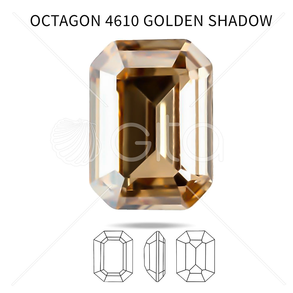 Aurora Crystal A4610 Step Cut Octagon 14x10mm Golden Shadow color-4pcs pack