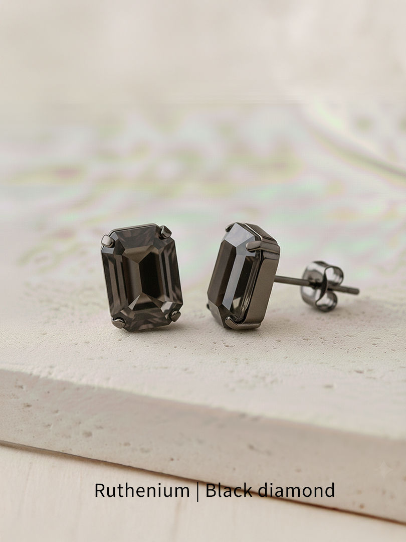 תמונה ממוזערת: עגילי אוקטגון | black diamond לילה תכשיטים