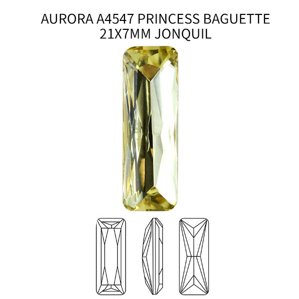 Aurora A4547 Princess Baguette 21x7mm Jonquil -4pcs pack