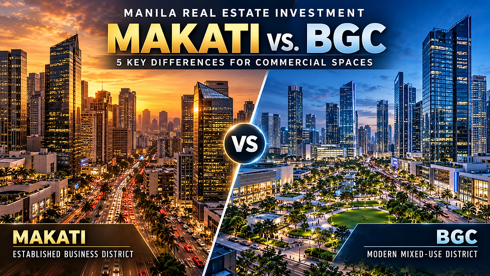 Makati and BGC skylines compared for Manila real estate investment and commercial spaces