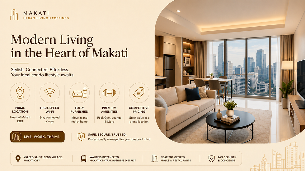 Manila Real Estate Investment infographic showing five condo features that help units rent faster