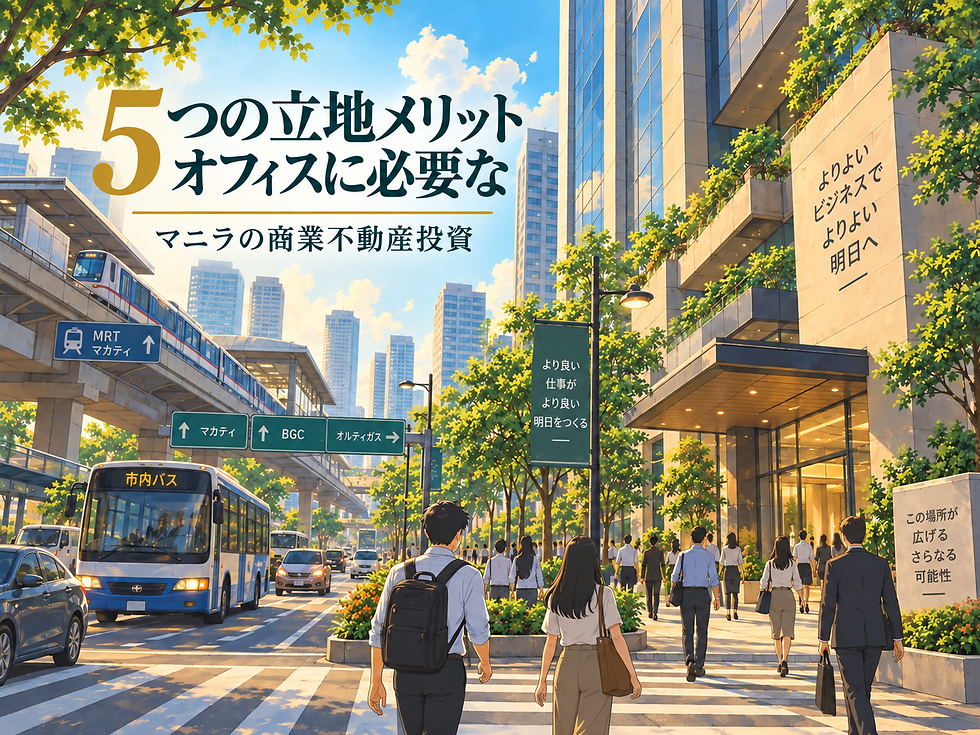 マニラ商業不動産投資:オフィス物件に必要な5つの立地メリット