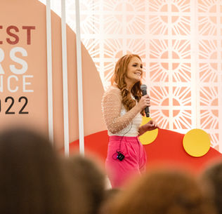 Bella Hibbs on stage at the Southwest Actors Conference