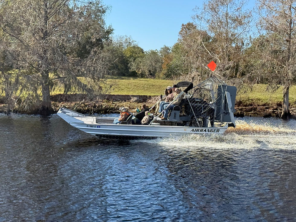 airboat riding on a canal