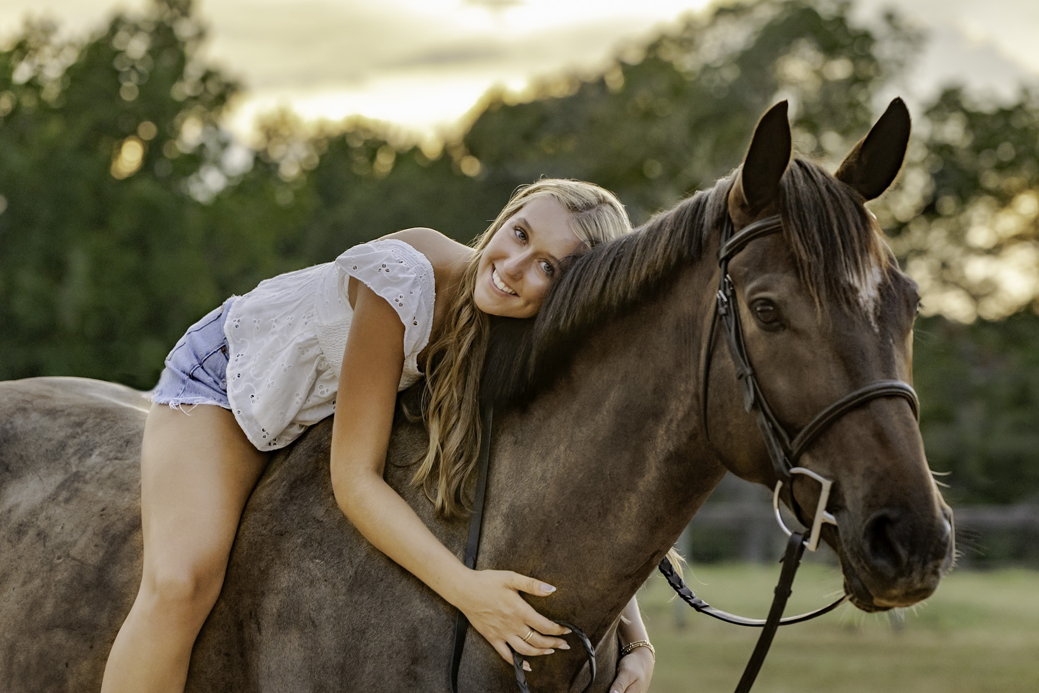 rider sits on a horse in a Georgia horse and rider photo session