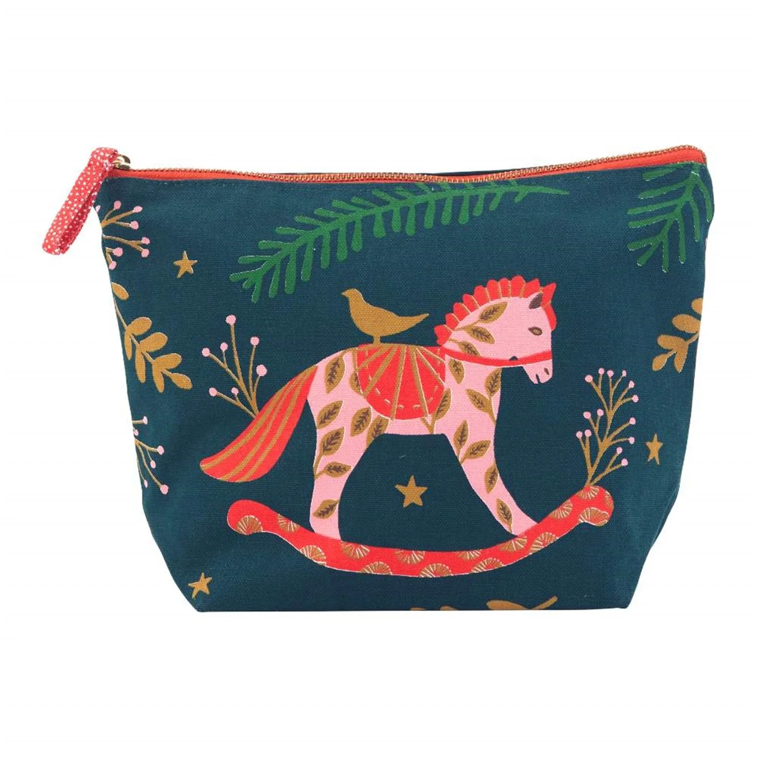 navy pouch with a pink rocking horse on it chosen by Georgia horse photographer
