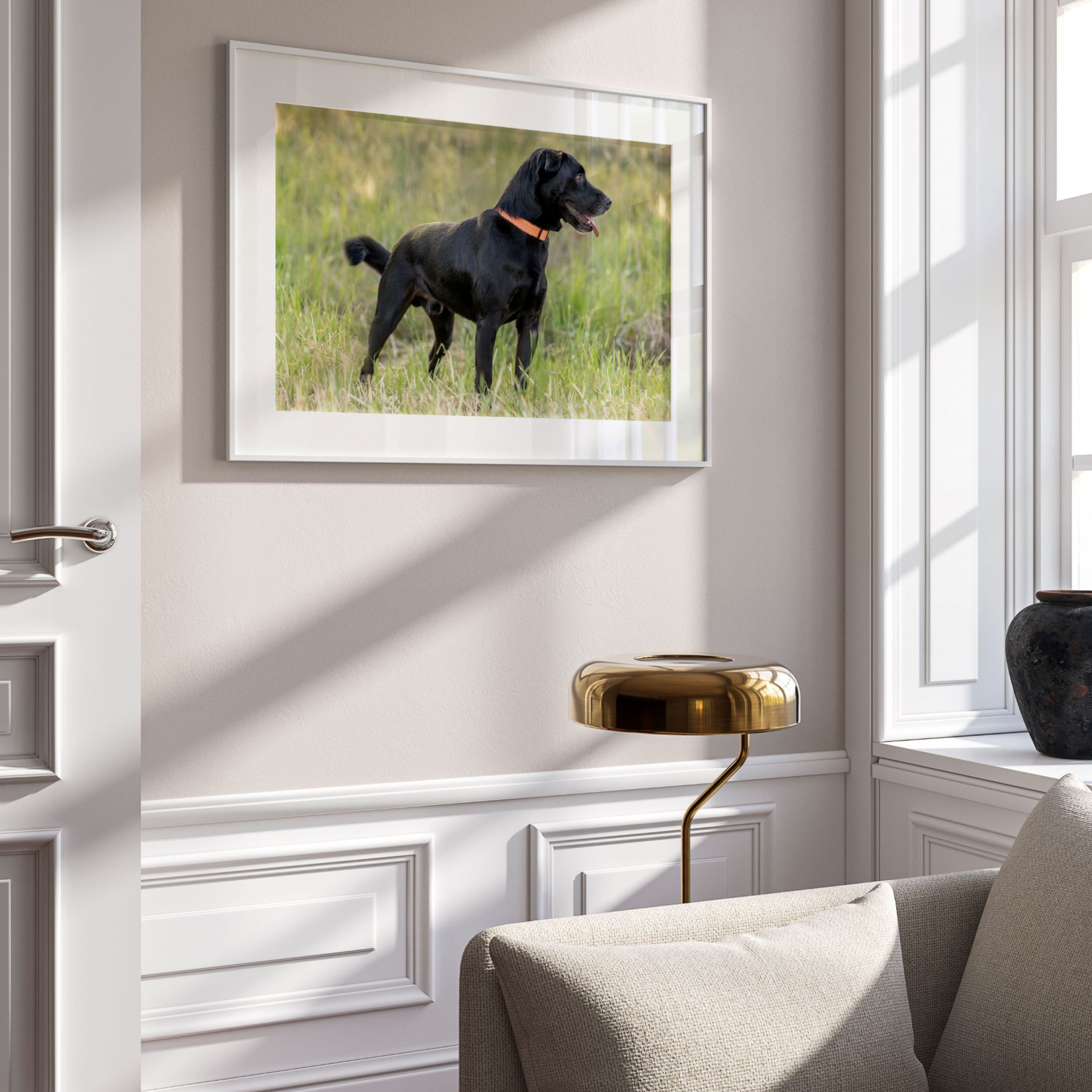 Framed pet portrait of dog by K. Williams Photography. Pet Photographer near Atlanta GA.
