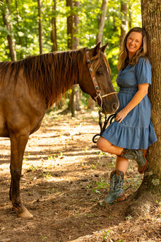 Horse and rider portrait during an outdoor horse photoshoot outside Atlanta, GA
