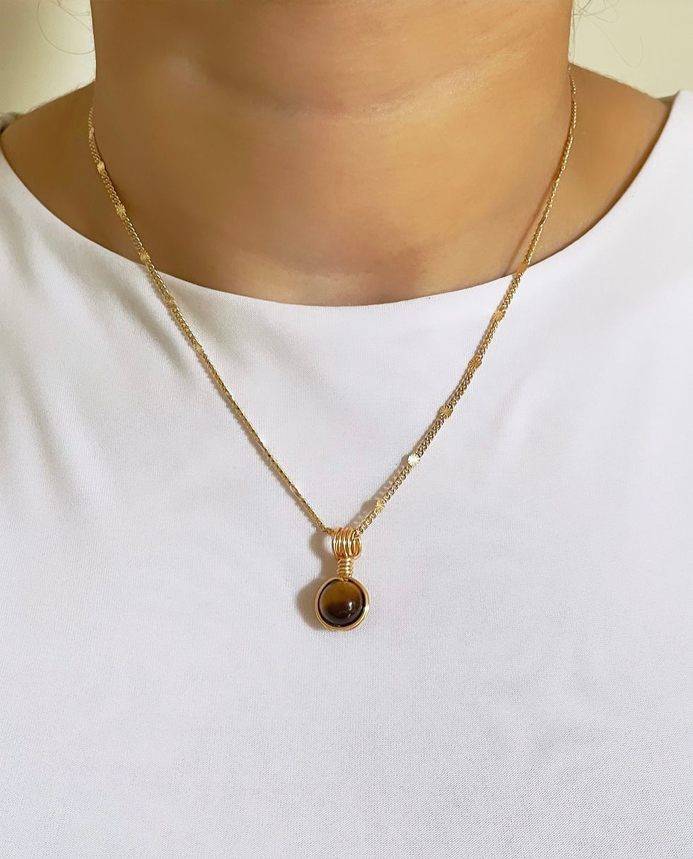 Tigers Eye Dainty Pendant