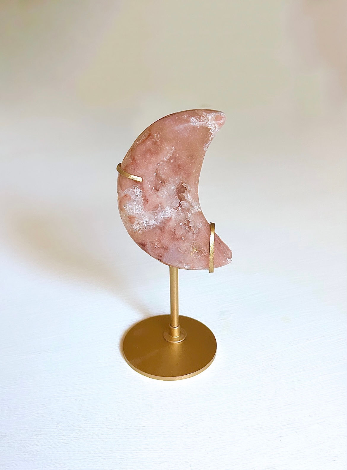 Pink Amethyst Moon & Stand