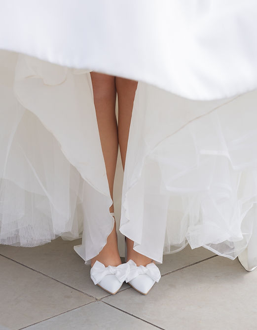 wedding shoes on bride