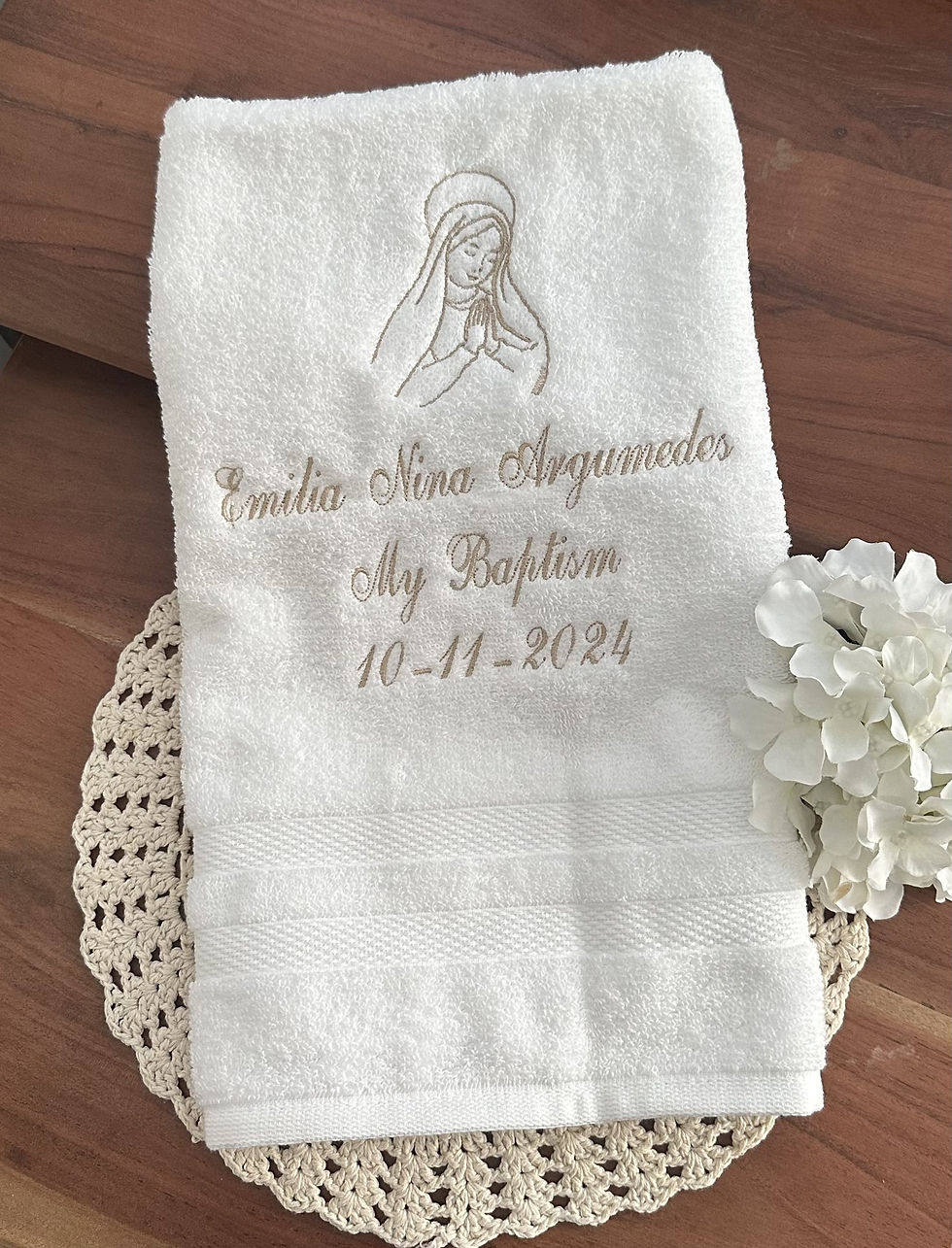 Baptism towel - Virgin Mary