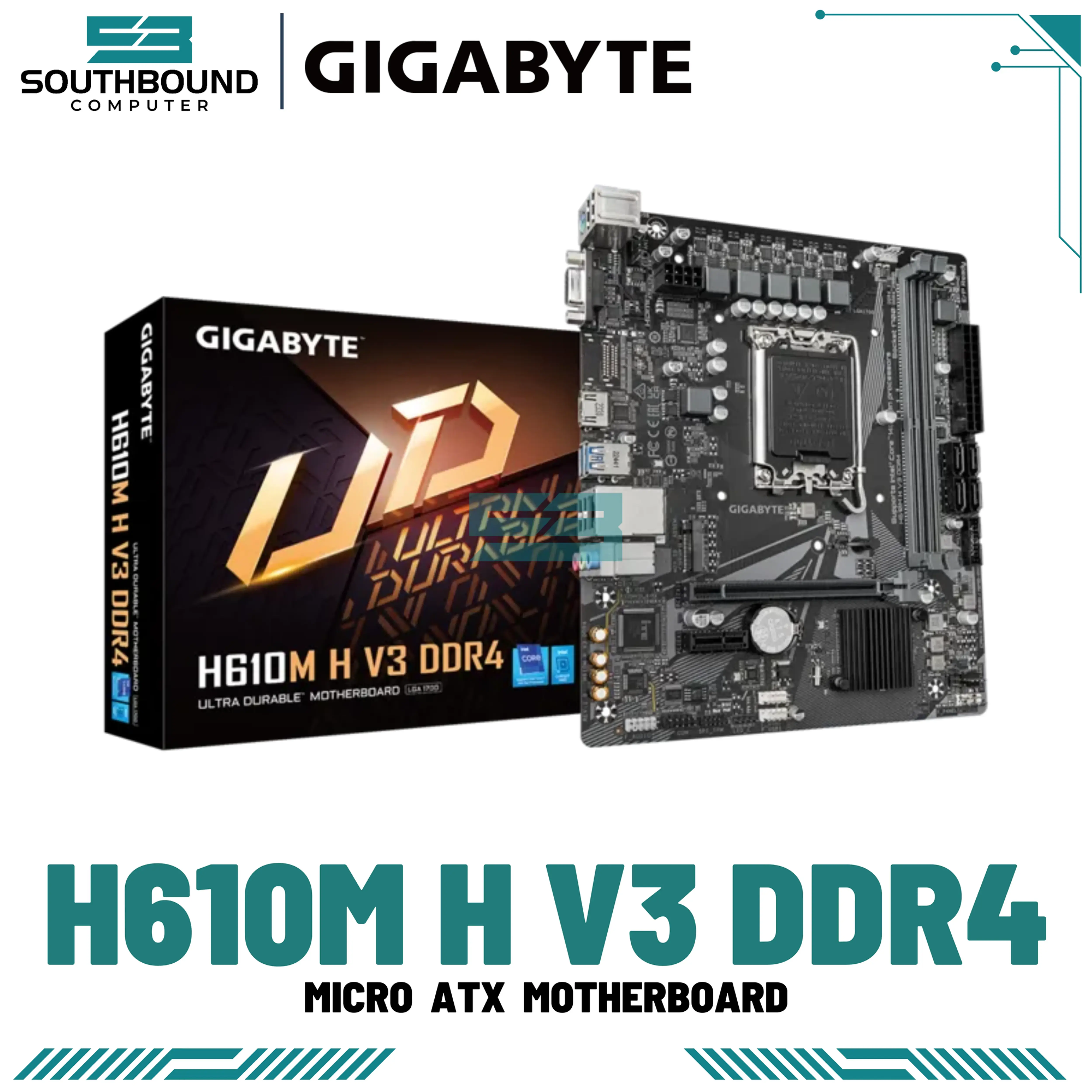 GIGABYTE GA-H610M-H V3 DDR4 LGA1700 Micro-ATX Motherboard