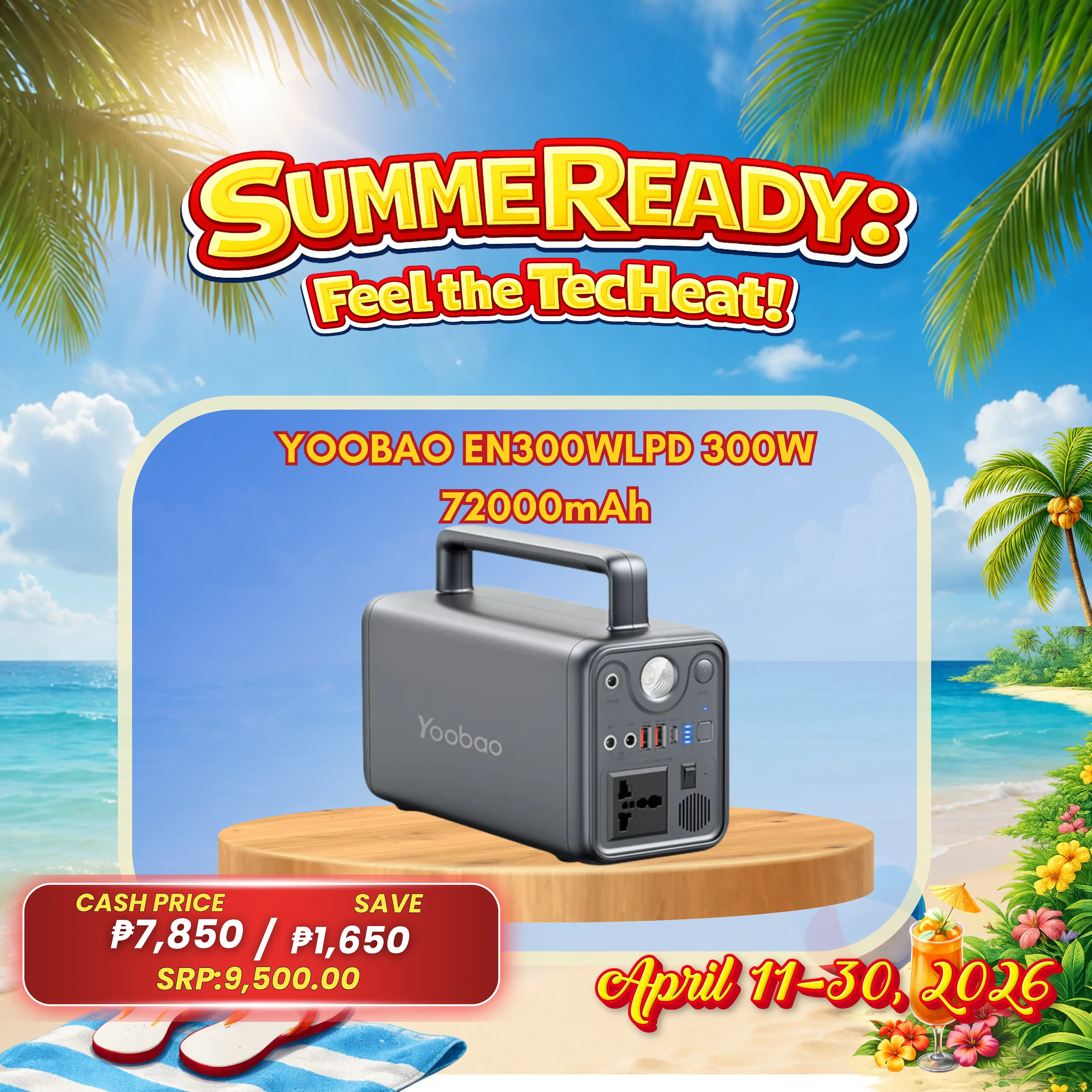 Yoobao EN300WLPD 300W 72000mAh Portable Power Station