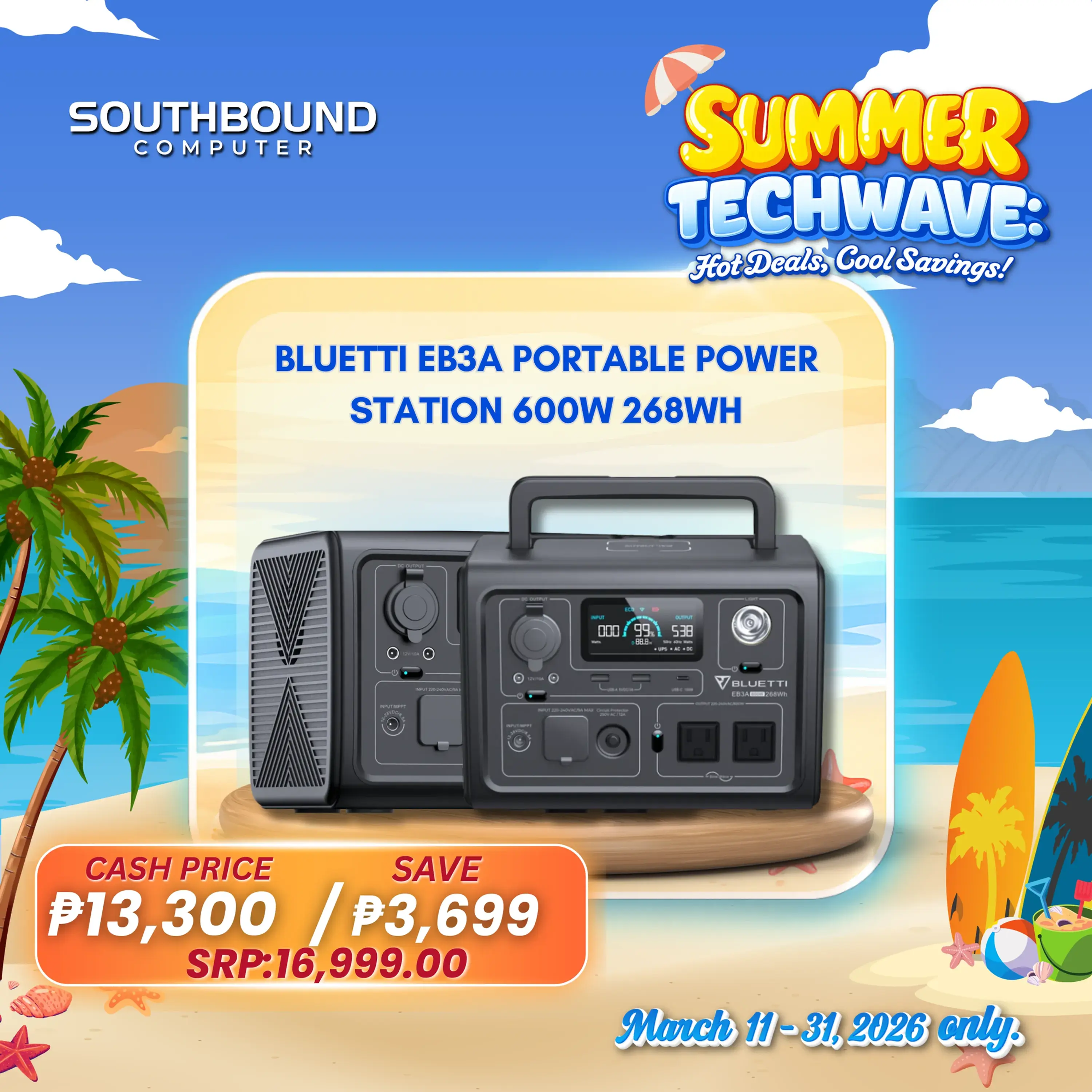 BLUETTI EB3A 600W Portable Power Station