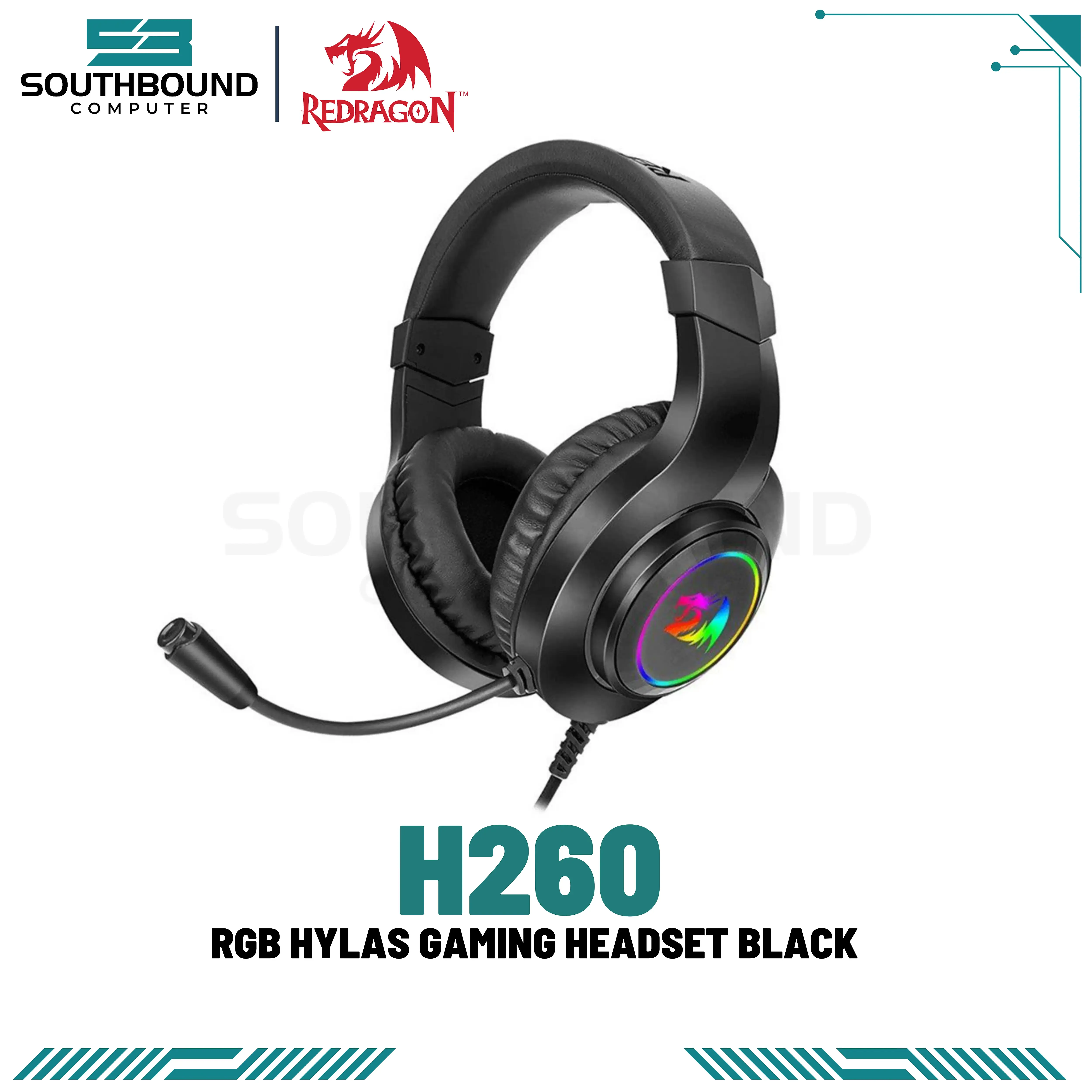 REDRAGON H260 HYLAS RGB Gaming Headset Black