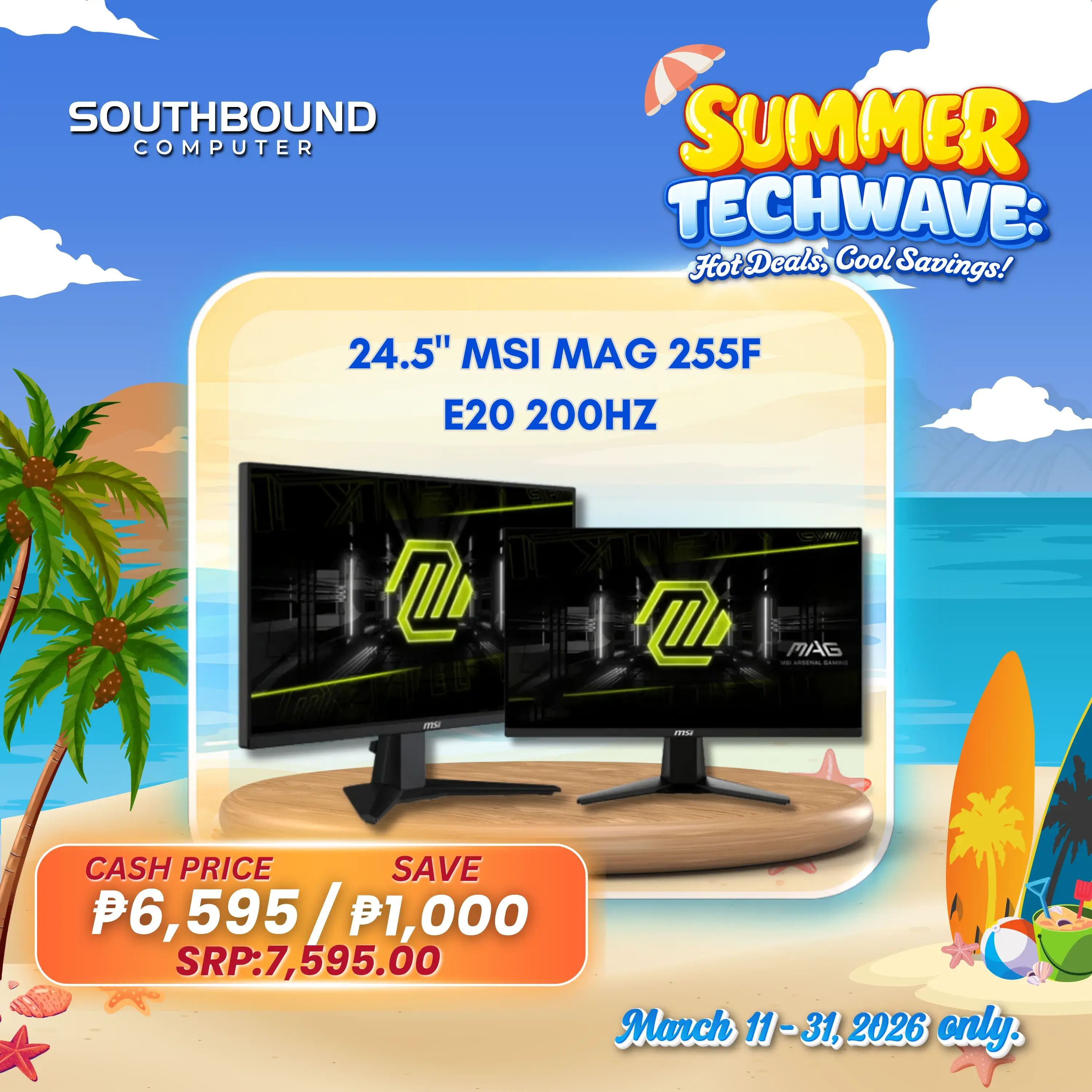 MSI MAG 255F E20 24.5" 200Hz Gaming Monitor