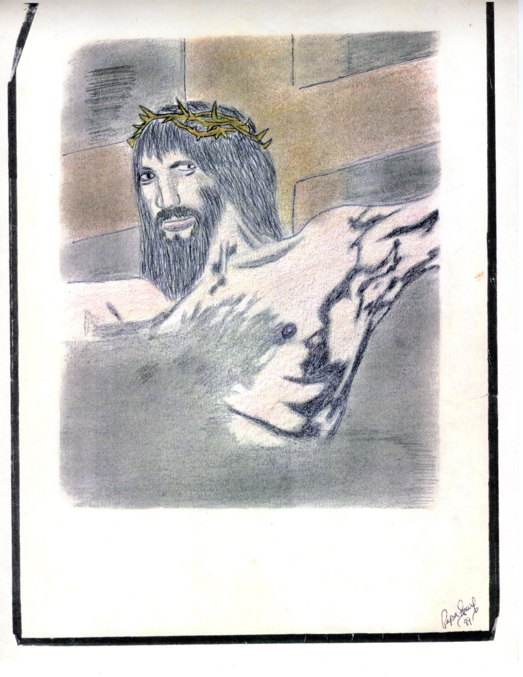Scowling Jesus 8 X 10