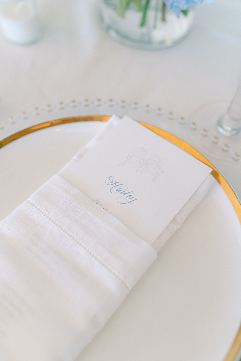 Menu place card with calligraphy