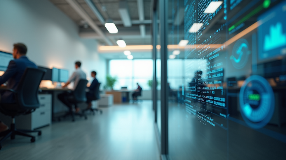 Eye-level view of Widepoint's office environment showcasing its technological innovations