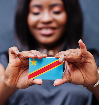Woman holding the DRC flag
