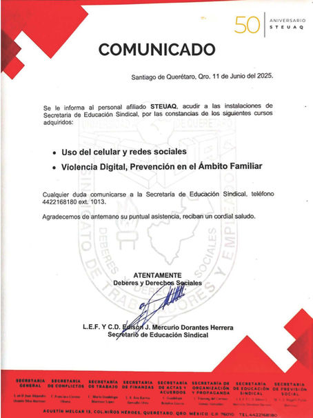 Comunicado de constancias.