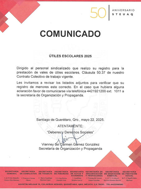 ÚTILES ESCOLARES 2025