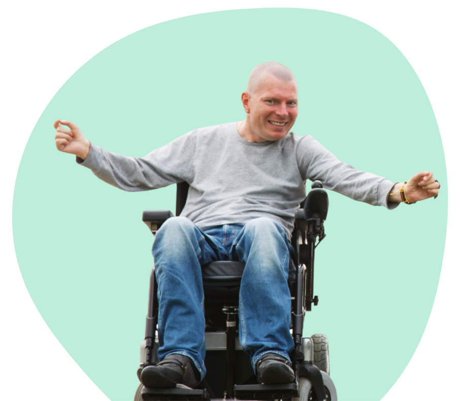 Man i rullstol